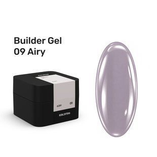 Гель камуфлюючий для нарощування нігтів, BIBLIOTEKA Builder Gel, №09 Airy, сіро-бузковий, 15 мл 00-00006064 фото