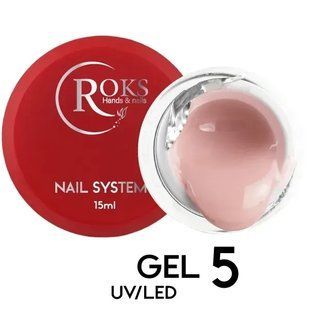 Гель камуфлюючий для нарощування нігтів, Roks Builder Gel, №05, бежево-рожевий, 15 мл 5902000040251 фото