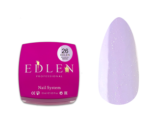 Гель камуфлюючий для нарощування нігтів, Edlen Builder gel Princess, №26, ліловий з шиммером, 15 мл 4000361130 фото