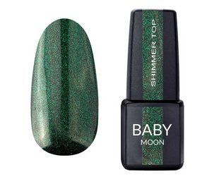 Топ для гель-лака Baby Moon Shimmer Top, №28, прозрачный с зеленым шиммером, 6 мл 5905123021701 фото
