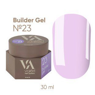 Гель камуфлюючий для нарощування нігтів, Valeri Builder Gel, №23, лавандовий, 30 мл NVBG30-023 фото