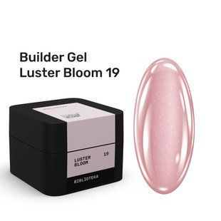 Гель камуфлюючий для нарощування нігтів, BIBLIOTEKA Builder Gel Luster, №19&nbsp;Bloom, рожевий з шиммером, 15 мл 00-00006261 фото