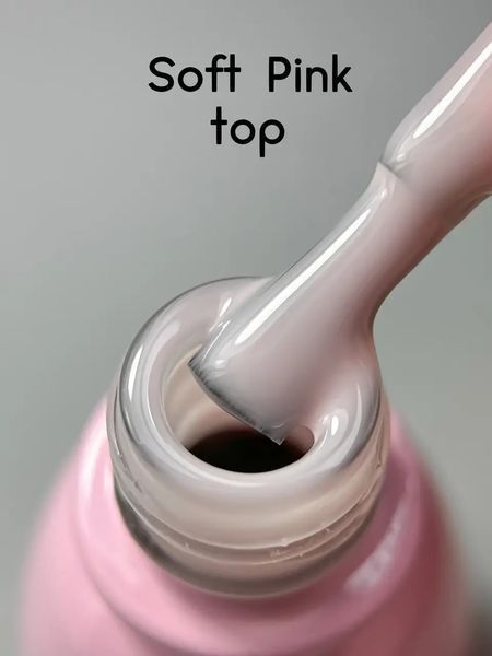 Топ камуфлюючий для гель-лаку без липкого шару, Toki-Toki Soft Pink Top, рожевий, 5 мл 2002609 фото