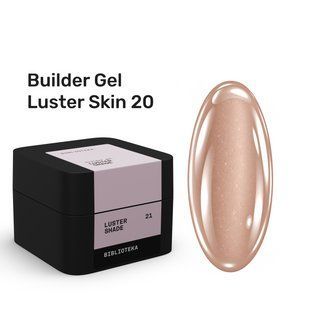 Гель камуфлюючий для нарощування нігтів, BIBLIOTEKA Builder Gel Luster, №20&nbsp;Skin, бежевий з шиммером, 15 мл 00-00006262 фото