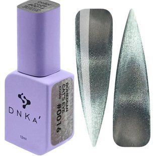 Гель-лак для нігтів з ефектом котячого ока, DNKa Bohemian Cat Eye, №0016, колір: сіро-блакитний з шиммером, 12 мл FTCGP0016 фото