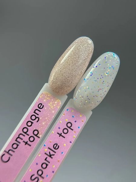 Топ для гель-лаку без липкого шару, Toki-Toki Sparkle Top, прозорий з голографічними шестигранниками, 5 мл 2002612 фото