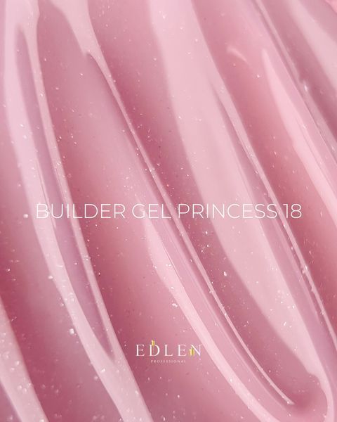 Змінний картридж гелю для нарощування нігтів, Edlen Builder gel Princess, №18, ніжно-рожевий з шиммером, 30 мл 4000312051 фото