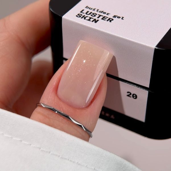 Гель камуфлюючий для нарощування нігтів, BIBLIOTEKA Builder Gel Luster, №20&nbsp;Skin, бежевий з шиммером, 15 мл 00-00006262 фото