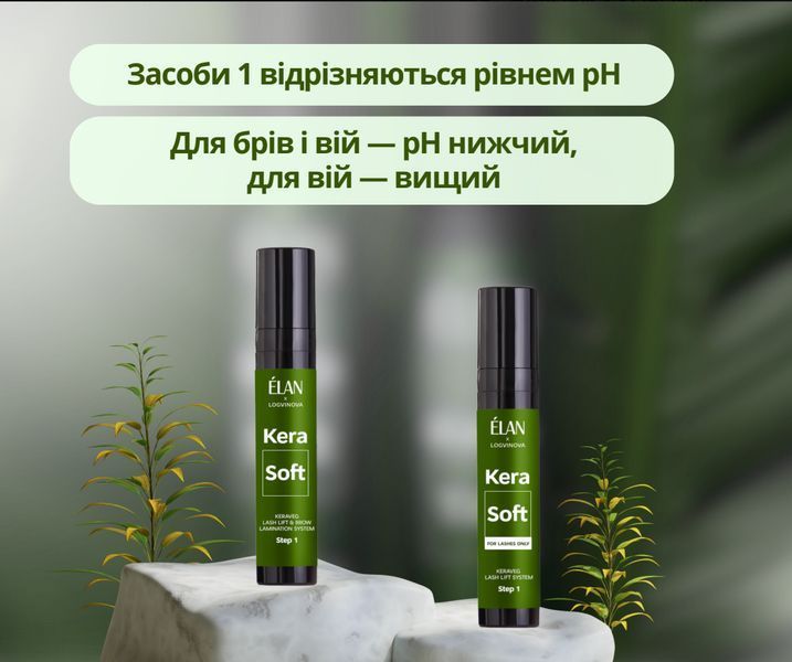 Склад для ліфтингу вій та ламінування&nbsp;брів , ELAN Lash Lift & Brow Lamination System&nbsp;KeraVEG&nbsp;, №01 KeraSoft,&nbsp;10 мл 1107200 фото