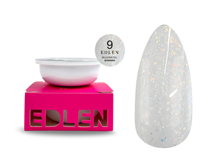 Змінний картридж гелю для нарощування нігтів, Edlen Builder gel Shimmer, №09, молочний з кольоровими блискітками, 30 мл 4000312042 фото