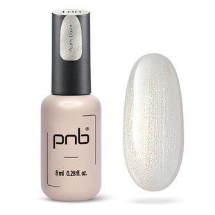Гель-лак для нігтів, PNB, №100, колір: білий з золотим перламутром, 8 мл 1100 фото