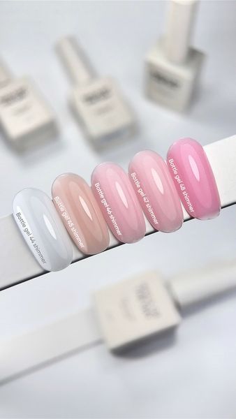 Гель жидкий камуфлирующий для укрепления ногтей, NAILSOFTHEDAY Bottle Gel Shimmer, №44, молочный с шиммером, 10 мл 4822241000009 фото