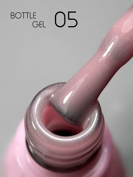 Гель рідкий камуфлюючий для зміцнення нігтів, Toki-Toki Bottle Gel, №05, рожевий с блискітками, 5 мл 2002BG05 фото