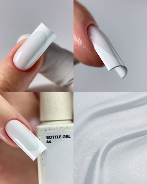 Гель жидкий камуфлирующий для укрепления ногтей, NAILSOFTHEDAY Bottle Gel Shimmer, №44, молочный с шиммером, 10 мл 4822241000009 фото