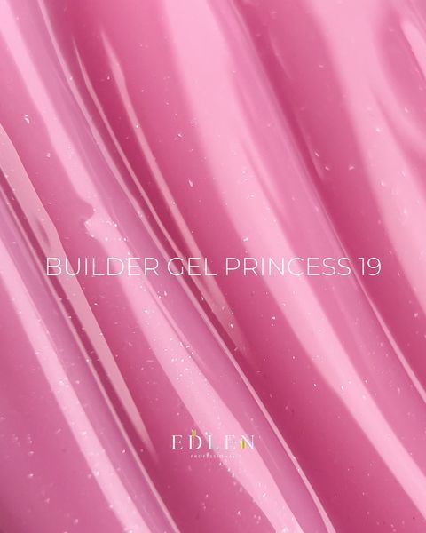 Змінний картридж гелю для нарощування нігтів, Edlen Builder gel Princess, №19, яскраво-рожевий з шиммером, 30 мл 4000312052 фото