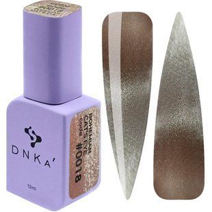 Гель-лак для нігтів з ефектом котячого ока, DNKa Bohemian Cat Eye, №0018, колір: бежевий з шиммером, 12 мл FTCGP0018 фото