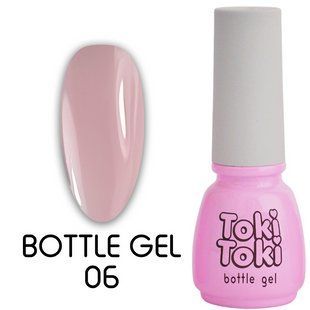 Гель жидкий камуфлирующий для укрепления ногтей, Toki-Toki Bottle Gel, №06, светло-розовый, 5 мл 2002BG06 фото