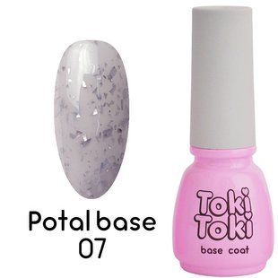 База камуфлююча, Toki-Toki Potal Base, №07, світло-рожева з сріблястою поталлю, 5 мл 2002520 фото