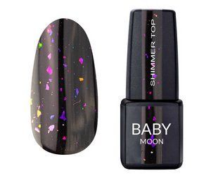 Топ для гель-лака Baby Moon Shimmer Top, №32, прозрачный с розово-фиолетовой поталью, 6 мл 5905123021749 фото