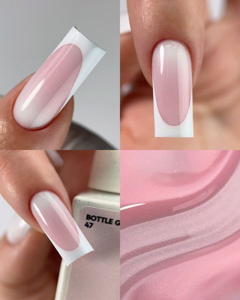 Гель жидкий камуфлирующий для укрепления ногтей, NAILSOFTHEDAY Bottle Gel Shimmer, №47, розово-нюдовый с шиммером, 10 мл 4822241300000 фото