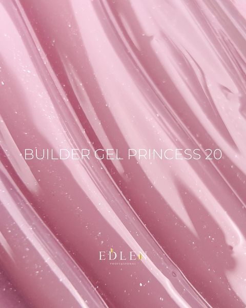 Гель камуфлирующий для наращивания ногтей, Edlen Builder gel Princess, №20, пастельно-розовый с шиммером, 30 мл 4000360225 фото