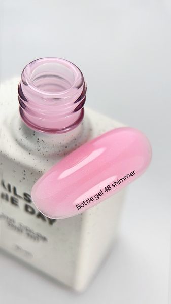 Гель жидкий камуфлирующий для укрепления ногтей, NAILSOFTHEDAY Bottle Gel Shimmer, №48, розовый с шиммером, 10 мл 4822241400007 фото