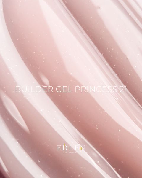 Гель камуфлюючий для нарощування нігтів, Edlen Builder gel Princess, №21, бежевий з шиммером, 30 мл 4000360226 фото