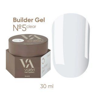 Гель камуфлирующий для наращивания ногтей Valeri Builder Gel, №05, прозрачный, 30 мл NVBG30-005 фото