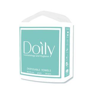 Рушники в пачці Doily (Дойлі), спанлейс, 40 г/м2, розмір 40х70 см, гладка, колір: білий, 50 шт/уп 10041800110 фото