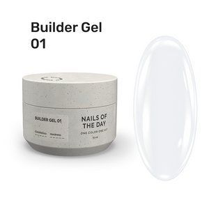 Гель для нарощування нігтів, NAILSOFTHEDAY Builder Gel, №01, прозорий, 15 мл 3243167263 фото