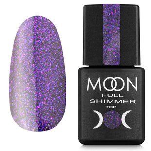 Топ для гель-лака Moon Full Shimmer Top, №1031, прозрачный с фиолетовым шиммером, 8 мл 5905123021497 фото