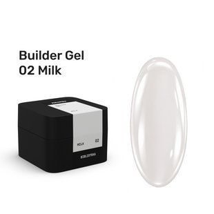Гель камуфлюючий для нарощування нігтів, BIBLIOTEKA Builder Gel, №02 Milk, молочний, 30 мл 00-00004548 фото
