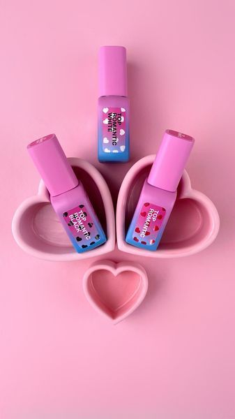 Топ для гель-лаку без липкого шару, LUNAmoon Romantic Top, прозорий з червоними сердечками, 13 мл 300-2212 фото