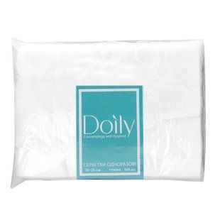 Серветки в пачці Doily (Дойлі), спанлейс, 40г/м2, розмір 30х20 см, сітка, колір: білий, 100 шт/уп 10017980210 фото