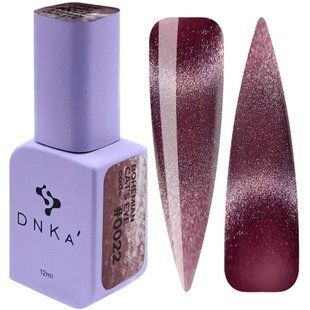 Гель-лак для нігтів з ефектом котячого ока, DNKa Bohemian Cat Eye, №0022, колір: гранатовий з шимером, 12 мл FTCGP0022 фото