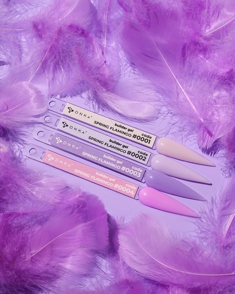 Гель камуфлирующий для наращивания ногтей, DNKa Builder Gel Spring Flamingo, №0003, насыщенный сиреневый, 15 мл FTBGDSF3-15 фото