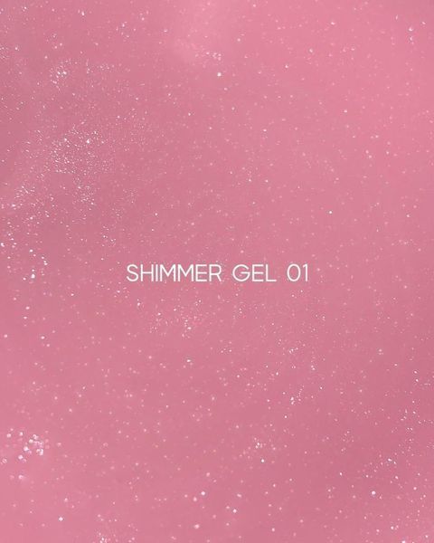 Гель камуфлирующий для наращивания ногтей, LUNAmoon Shimmer Gel, №01, розово-нюдовый с шиммером, 15 мл 323-5423-1575 фото