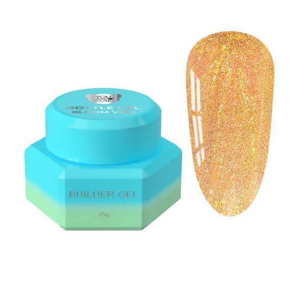 Гель рідкий камуфлюючий для зміцнення нігтів, You Are Cute Bottle Gel Vibe, Bloom, золотисто-персиковий, 15 мл 709-5713-1656 фото