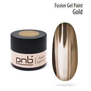 Гель-фарба металева для дизайну нігтів,&nbsp;PNB Fusion&nbsp;Gel, Gold, колір: золотистий, 5 мл 5330 фото