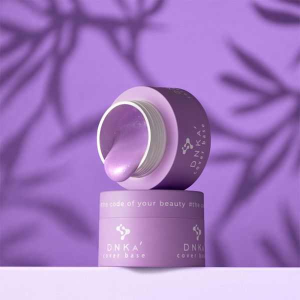 Гель камуфлюючий для нарощування нігтів DNKa Builder Gel Shimmer, №0008, Ліловий з шимером (Peonies), 30 мл BGD0008 фото