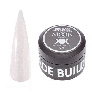 Гель камуфлюючий для нарощування нігтів Moon Full Brocade Builder Gel, №29, світло-рожевий з блискітками, 30 мл 5905123023118 фото