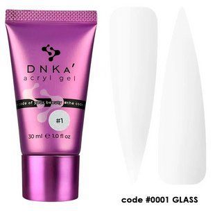 Акрил-гель в тубе DNKa Acryl Gel, №0001, Прозрачный (Glass), 30 мл AGD0001T фото