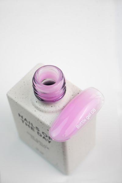Гель рідкий камуфлюючий для зміцнення нігтів, NAILSOFTHEDAY Bottle Gel, №08, ліловий, 10 мл 4824356758608 фото