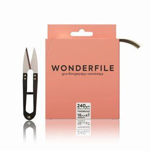 Сменный файл-лента для пилки прямой 160 мм,&nbsp;Wonderfile, 240 грит, 7 метров + ножницы WFGN160/240 фото