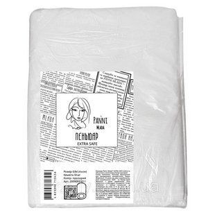 Пеньюар для парикмахерских работ Panni Mlada EXTRA SAFE, 0.9х1.4 м, полиэтилен, прозрачный, 100 шт/уп 2472570804 фото