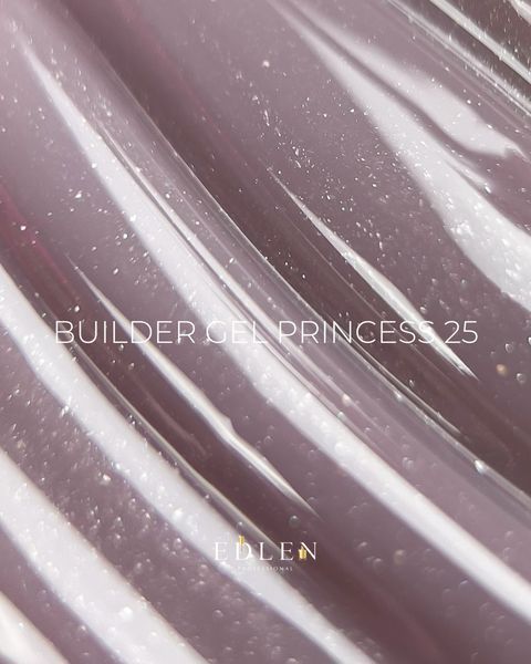 Змінний картридж гелю для нарощування нігтів, Edlen Builder gel Princess, №25, бузковий з шиммером, 30 мл 4000312058 фото