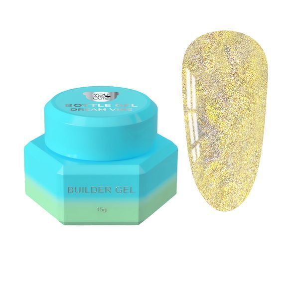 Гель жидкий камуфлирующий для укрепления ногтей, You Are Cute Bottle Gel Vibe, Dream,&nbsp;золотисто-фиолетовый, 15 мл 709-5712-1654 фото