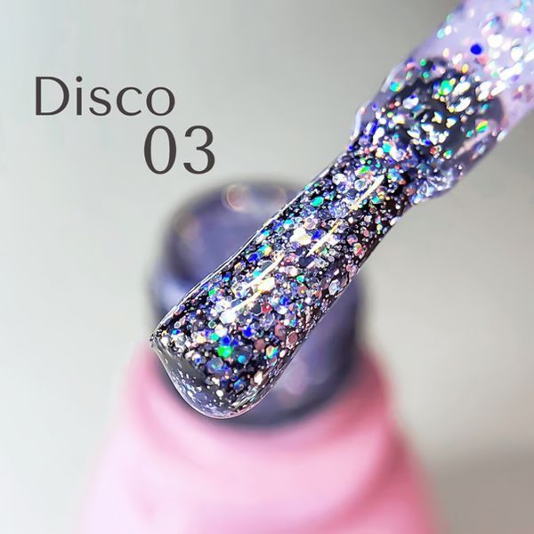 Гель-лак для ногтей, Toki-Toki Disco, №003, цвет: фиолетовый с блестками, 5 мл 2002D03 фото
