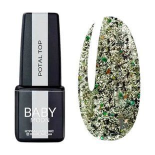 Топ для гель-лака без липкого слоя Baby Moon Potal Top, №10, с зеленой поталью, 6 мл 5908254192821 фото