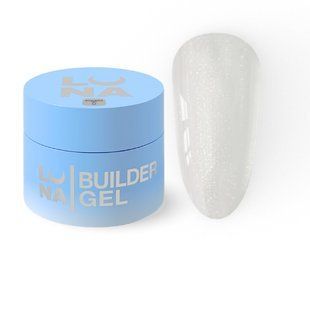 Гель камуфлюючий для нарощування нігтів, LUNAmoon Shimmer Gel, №05, молочний з шиммером, 15 мл 323-5427-1579 фото